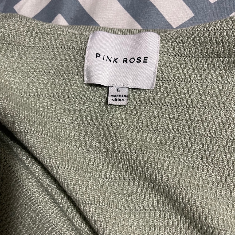 Pink Rose Light Green Maxi Dress - Picture 3 of 4